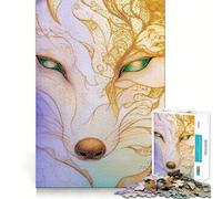 Puzzle de 1000 pièces représentant Un Renard orné de détails dorés, idéal pour Les Adolescents Jeu de logique et de réflexion Découpe précise Un Cadeau Exceptionnel (38x52cm)