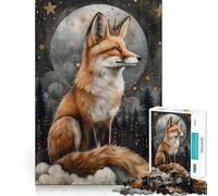 Puzzle de 1000 pièces représentant Un Renard Roux fantaisiste,idéal pour Les Adolescents Jeu Stimulant Le Cerveau,emboîtement précis,sans espaces,activité relaxante en Groupe à l'intérieur (38x26cm)
