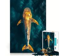 Puzzle de 1000 pièces représentant Un Requin-Baleine dans l'océan (38x26cm) Jeu de réflexion Stimulant Maintien Optimal Défi cérébral interactif pour la Maison