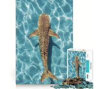 Puzzle de 1000 pièces représentant Un Requin-Baleine dans Une Eau Turquoise Jeu de Construction Solide et sécurisé,idéal pour Les Vacances à l'intérieur (50x75cm)