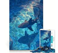Puzzle de 1000 pièces représentant Un Requin nageant dans Une Eau Bleue limpide, pour Adultes, Sharp Logic, Jouet de Loisirs à Domicile, découpe précise, 38x52cm