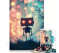 Puzzle de 1000 pièces représentant Un Robot dans Un décor onirique, idéal pour Les Adolescents Un Jeu Stimulant et Amusant, avec des découpes précises Cadeau Festif (50x75cm)