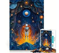Puzzle de 1000 pièces représentant Un Robot explorant Un Monde surréaliste, idéal pour Les Adultes Développement de la mémoire, Loisirs et création Artistique (50x75cm)