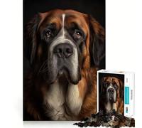 Puzzle de 1000 pièces représentant Un Saint-Bernard, idéal pour Adultes Un Jeu de réflexion et de renforcement des Liens familiaux, Une création créative et de précision (38x26cm)