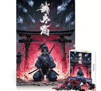 Puzzle de 1000 pièces représentant Un samouraï Devant Une Porte Torii idéal pour Les Adolescents Jeu de logique et de réflexion Passe-Temps Calme Bords Lisses Cadeau de qualité supérieure (50x75cm)