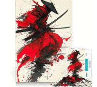 Puzzle de 1000 pièces représentant Un samouraï Rouge et Noir, idéal pour Adultes, Stimulant la mémoire, Jeu de Groupe, Assemblage Surprise pour Noël (38x26cm)