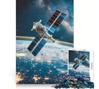 Puzzle de 1000 pièces représentant Un Satellite en orbite Autour de la Terre, idéal pour Les Adolescents Jeu de logique, Jeu de Groupe, découpe de précision, Cadeau Original (38x26cm)