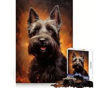 Puzzle de 1000 pièces représentant Un Scottish Terrier Noir, idéal pour Adultes Détente et mémoire Bords Nets Cadeau Unique (38x26cm)