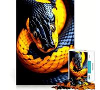 Puzzle de 1000 pièces représentant Un Serpent Noir et Jaune, idéal pour Les Adolescents Un Jeu Stimulant et Amusant à Assembler, Un Cadeau élégant 50x75cm