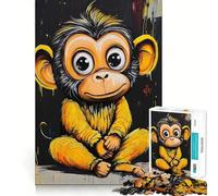 Puzzle de 1000 pièces représentant Un Singe Souriant, idéal pour Les Adolescents amélioration de la mémoire, détente et Divertissement Pièce de Collection aux découpes nettes 38x26cm