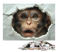 Puzzle de 1000 pièces représentant Un Singe surpris, Puzzle carré en Bois pour Adultes et Enfants (75 x 50 cm).