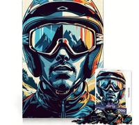 Puzzle de 1000 pièces représentant Un Skieur avec reflet dans la Montagne, idéal pour Les Adolescents Un Cadeau de Noël Amusant et paisible, avec Une découpe précise 38x52cm