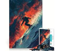 Puzzle de 1000 pièces représentant Un Skieur sautant en Montagne, pour Adultes, Sharp Logic, Jouet de Loisirs à Domicile, découpe précise, 38x26cm