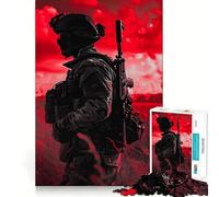 Puzzle de 1000 pièces représentant Un Soldat en Silhouette, idéal pour Les Adolescents amélioration de la mémoire, détente et Divertissement Pièce de Collection aux découpes nettes 38x26cm