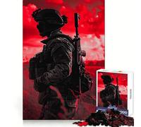 Puzzle de 1000 pièces représentant Un Soldat en Silhouette, idéal pour Les Adolescents amélioration de la mémoire, détente et Divertissement Pièce de Collection aux découpes nettes 38x26cm