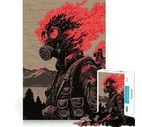 Puzzle de 1000 pièces représentant Un Soldat Post-apocalyptique à la tête enflammée (50x75cm), idéal pour Adultes Jeu Intelligent et Amusant, Bords Lisses, Parfait pour Les fêtes
