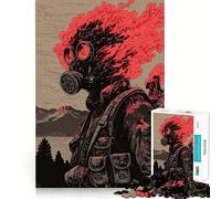 Puzzle de 1000 pièces représentant Un Soldat Post-apocalyptique à la tête enflammée, idéal pour Les Adolescents Jeu de logique, Jeu de Groupe, découpe de précision, Cadeau Original (38x26cm)