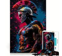 Puzzle de 1000 pièces représentant Un Soldat Spartiate,idéal pour Adultes Jeu de mémoire et de réflexion Découpe Fine,Finitions Haut de Gamme Un Moyen captivant de Passer Le Temps (38x26cm)