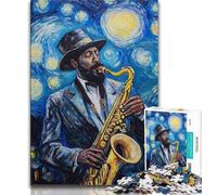 Puzzle de 1000 pièces représentant Un Spectacle de Saxophone dans Le Ciel Nocturne pour Adolescents Jouet éducatif et éducatif, idéal comme Cadeau pour Toute la Famille 38x26cm