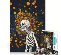 Puzzle de 1000 pièces représentant Un Squelette Attendant Entre Deux Objets, idéal pour Les Adolescents, pour améliorer Leur mémoire et Leurs Loisirs Découpe Solide, Cadeau de Noël 50x75cm