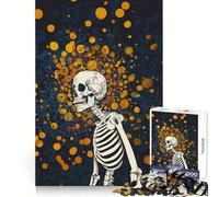 Puzzle de 1000 pièces représentant Un Squelette Attendant Entre Deux Objets, idéal pour Les Adolescents, pour améliorer Leur mémoire et Leurs Loisirs Découpe Solide, Cadeau de Noël 50x75cm