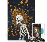 Puzzle de 1000 pièces représentant Un Squelette Attendant Entre Deux Objets, idéal pour Les Adolescents, pour améliorer Leur mémoire et Leurs Loisirs Découpe Solide, Cadeau de Noël 38x26cm