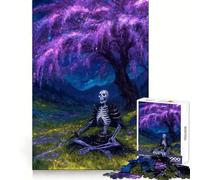 Puzzle de 1000 pièces représentant Un Squelette de samouraï sous Un Cerisier en Fleurs, idéal pour Les Adolescents Stimule la mémoire, soulage la Tension et Offre Une Belle Finition (38x52cm)