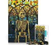 Puzzle de 1000 pièces représentant Un Squelette Debout dans Une église, idéal pour Adultes Renforce la mémoire, apaise et divertit Qualité supérieure, Joli Cadeau 50x75cm
