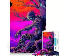 Puzzle de 1000 pièces représentant Un Squelette néon dans Un Arbre, idéal pour Les Adolescents Un Jeu d'entraînement cérébral Facile à Assembler et Un Cadeau élégant (50x75cm)