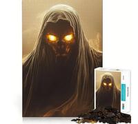 Puzzle de 1000 pièces représentant Un Squelette Spectral aux Yeux Brillants, idéal pour Adultes Jeu de logique Pure, Anti-Stress, découpe Nette, Cadeau de Noël 50x75cm
