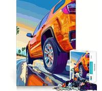 Puzzle de 1000 pièces représentant Un SUV Orange sur la Route, idéal pour Les Adolescents Jeu cognitif et Relaxant Finition Premium Liste de souhaits du Père Noël (50x75cm)