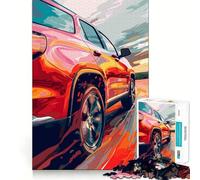 Puzzle de 1000 pièces représentant Un SUV Rouge en Mouvement, idéal pour Les Adolescents Renforce la mémoire, Offre Un Divertissement paisible et de qualité (50x75cm)