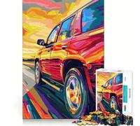Puzzle de 1000 pièces représentant Un SUV Rouge sur la Route, idéal pour Les Adolescents Un Cadeau d'anniversaire de qualité supérieure pour stimuler la mémoire et se détendre (38x26cm)
