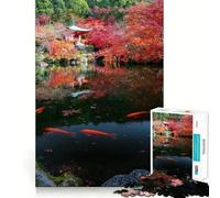 Puzzle de 1000 pièces représentant Un Temple de Kyoto au Japon en Automne, idéal pour Les Adolescents Jeu de logique et de Stimulation Cognitive, Anti-Stress, découpe précise, Un Joli Cadeau 38x52cm
