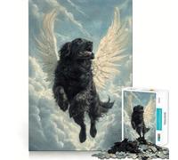 Puzzle de 1000 pièces représentant Un Terre-Neuve aux Ailes d'ange, pour Adultes, Jeu de logique et de renforcement des Liens familiaux, Bordure Premium, Surprise chaleureuse (38x26cm)