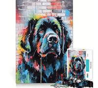 Puzzle de 1000 pièces représentant Un Terre-Neuve en Graffiti, idéal pour Les Adolescents Jeu de logique, découpe de précision, Cadeau raffiné pour Toute la Famille (38x26cm)