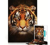 Puzzle de 1000 pièces représentant Un Tigre au Regard Intense, idéal pour Adultes Jeu Intelligent et Anti-Stress Un Cadeau touchant ! 38x52cm