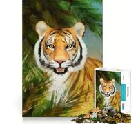 Puzzle de 1000 pièces représentant Un Tigre couché dans la Jungle, idéal pour Adultes Améliore la mémoire, Passe-Temps et Cadeau Parfait pour Les fêtes 38x52cm