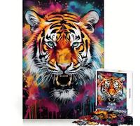 Puzzle de 1000 pièces représentant Un Tigre du Bengale, œuvre de Banksy, pour Adultes Stimulation mentale, Passe-Temps agréable, Assemblage précis, pour Les fêtes (38x26cm)