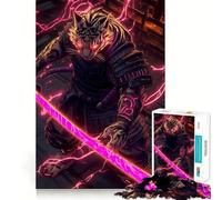 Puzzle de 1000 pièces représentant Un Tigre samouraï Guerrier, idéal pour Les Adolescents Renforce la mémoire, Calme et sérénité Qualité supérieure Cadeau de Noël idéal 38x52cm