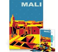 Puzzle de 1000 pièces représentant Un Toit de Ville du Mali,découpé avec précision,Un Jeu cognitif et Amusant pour se détendre et Passer Un agréable Moment,sur Le thème de Noël (38x26cm)