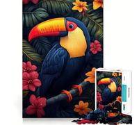 Puzzle de 1000 pièces représentant Un Toucan Vibrant dans Un Feuillage Tropical Jeu de développement cognitif Surface Lisse sans bavures Activité relaxante en Groupe à l'intérieur (50x75cm)