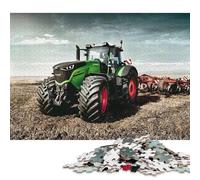 Puzzle de 1000 pièces représentant Un Tracteur Fendt dans Un Champ, Puzzle carré en Bois pour Adultes et Enfants (75 x 50 cm).