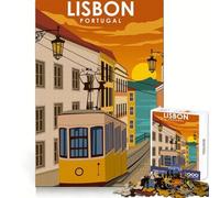 Puzzle de 1000 pièces représentant Un Tramway de Lisbonne,Portugal,idéal pour Les Adolescents Un Casse-tête Stimulant et créatif pour des Moments de détente (38x52cm)
