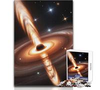 Puzzle de 1000 pièces représentant Un Trou Noir avec Disque d'accrétion Jeu de réflexion stratégique et d'apprentissage pour Adultes et Symbolique pour Toutes Les Occasions 50x75cm