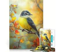 Puzzle de 1000 pièces représentant Un Tyran Jaune sur Une Branche Jeu de réflexion Pièces précises et sans Couture Activité Amusante en Famille Activité Nocturne (38x52cm)