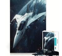 Puzzle de 1000 pièces représentant Un Vaisseau Spatial Blanc en orbite,idéal pour Les Adolescents Stimule l'esprit,ludique,découpe Nette,Composants Robustes,activité de Groupe réconfortante (38x26cm)