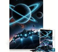 Puzzle de 1000 pièces représentant Un Vaisseau Spatial Devant Une planète à Anneaux, idéal pour Adultes Jeu de logique mentale, Doux et Relaxant, découpe Ferme, liste de souhaits du Père Noël 50x75cm
