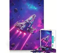 Puzzle de 1000 pièces représentant Un Vaisseau Spatial traversant Un Champ d'astéroïdes, idéal pour Adultes et Adolescents Jeu de réflexion apaisant, découpe précise, Cadeau de Noël 38x52cm