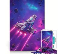 Puzzle de 1000 pièces représentant Un Vaisseau Spatial traversant Un Champ d'astéroïdes, idéal pour Les Adolescents Stimule la mémoire, Anti-Stress et Bords Lisses Cadeau de Noël 50x75cm